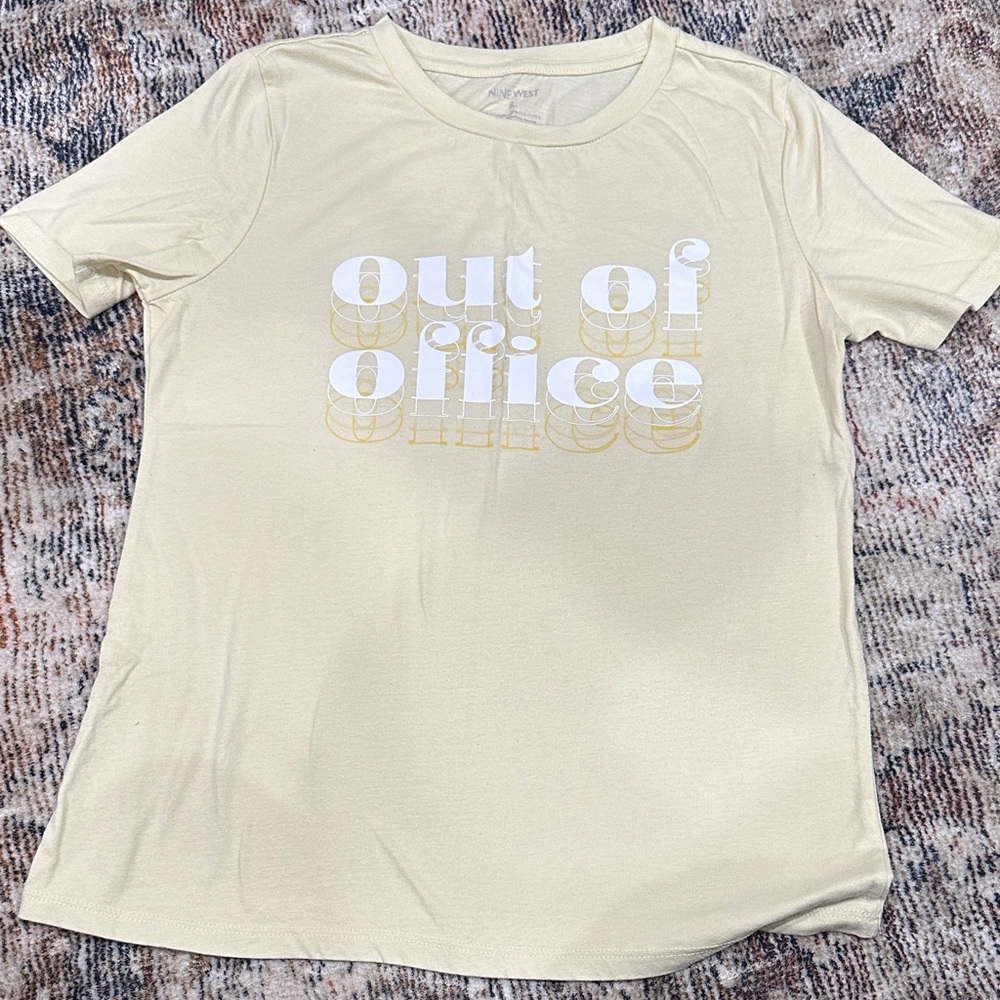 Nine West Cream and yellow T-Shirt